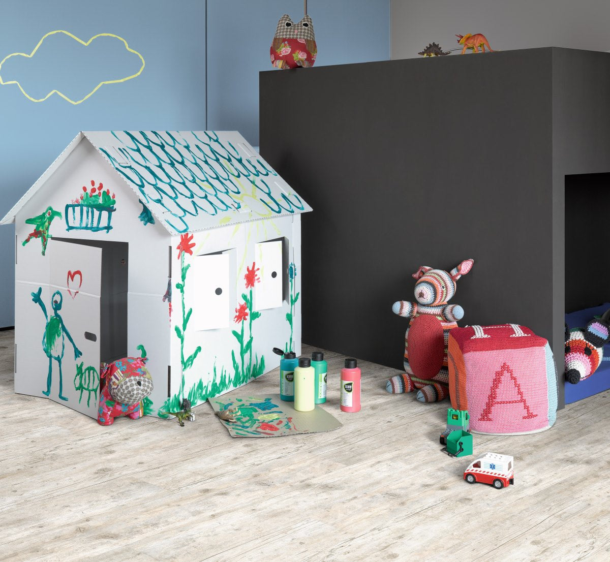 Old wood whitewashed